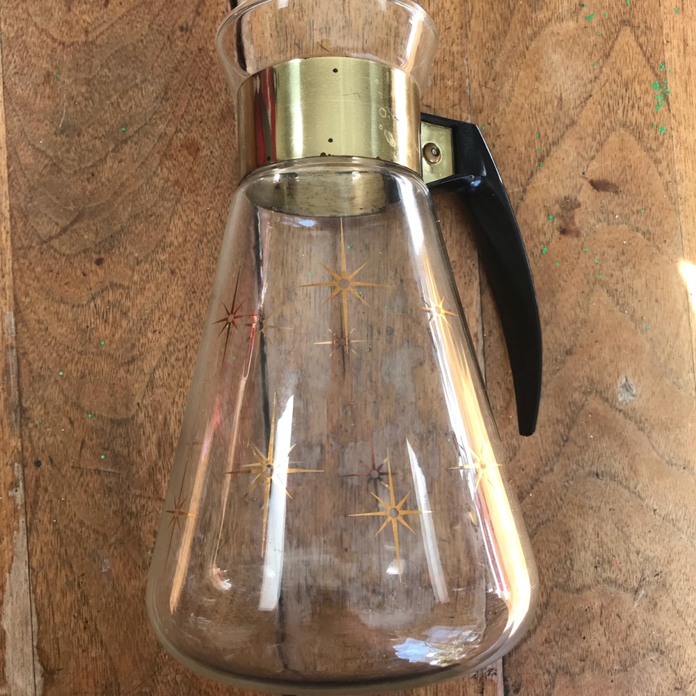Vintage Mid-Century Modern 1950s MGM Corningware Atomic Starburst Glass Carafe - Picture 2 of 8
